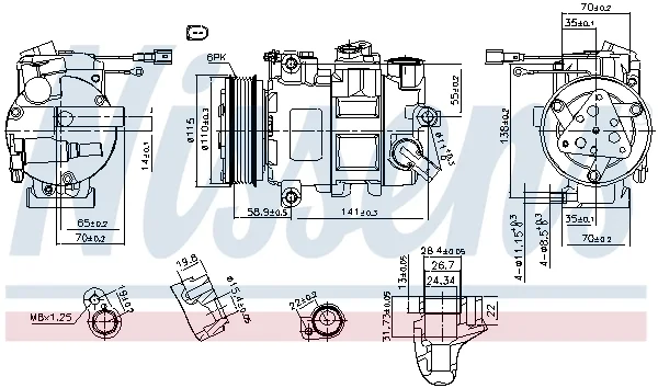 Компрессор, кондиционер ** first fit ** 890620 NISSENS - миниатюра 7