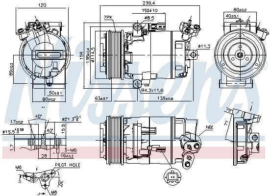 Компрессор, кондиционер ** first fit ** 890015 NISSENS - миниатюра 5
