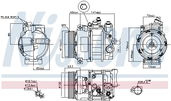 Компрессор, кондиционер ** first fit ** 890634 NISSENS - миниатюра 8
