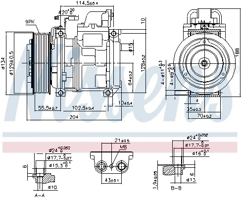 Компрессор, кондиционер ** first fit ** 890023 NISSENS - миниатюра 5