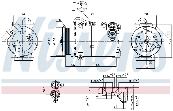 Компрессор, кондиционер ** first fit ** 890040 NISSENS - миниатюра 7