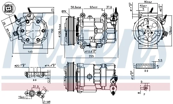 Компрессор, кондиционер ** first fit ** 890041 NISSENS - миниатюра 7