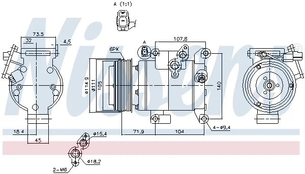 Компрессор, кондиционер ** first fit ** 890045 NISSENS - миниатюра 5