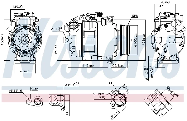 Компрессор, кондиционер ** first fit ** 890068 NISSENS - миниатюра 6