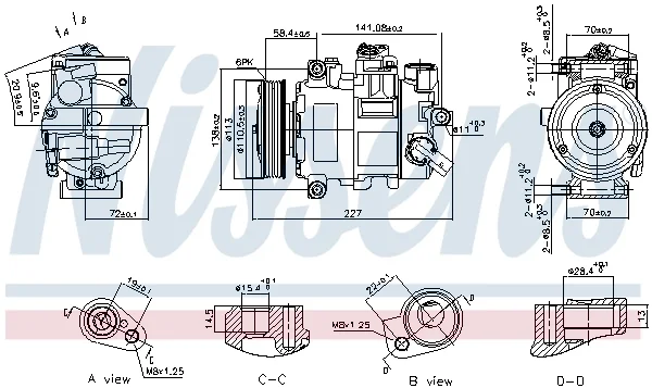 Компрессор, кондиционер ** first fit ** 890757 NISSENS - миниатюра 7