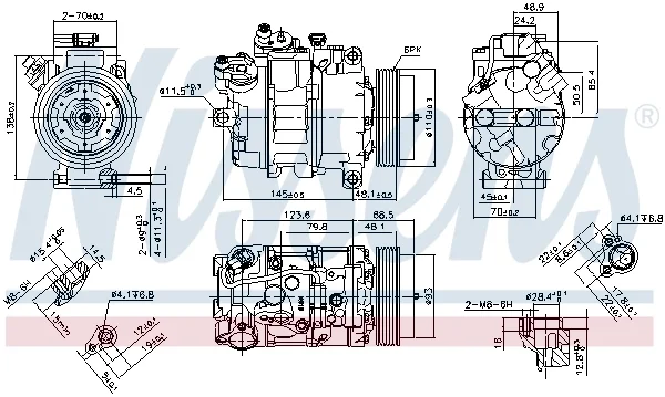 Компрессор, кондиционер ** first fit ** 890070 NISSENS - миниатюра 7