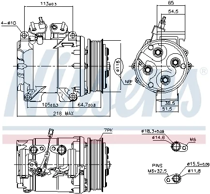 Компрессор, кондиционер ** first fit ** 890128 NISSENS - миниатюра 7