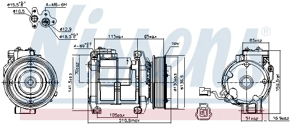 Компрессор, кондиционер ** first fit ** 89084 NISSENS - миниатюра 5