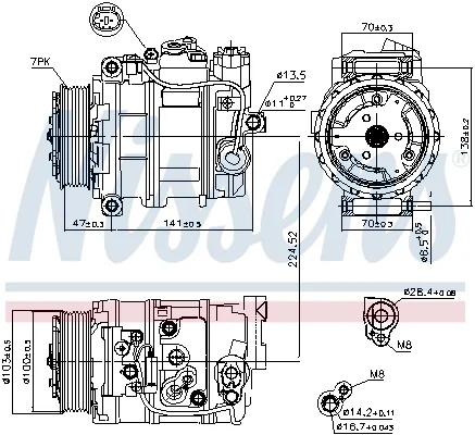 Компрессор, кондиционер ** first fit ** 89090 NISSENS - миниатюра 7