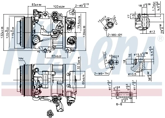 Компрессор, кондиционер ** first fit ** 890156 NISSENS - миниатюра 8