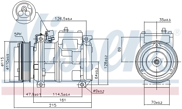 Компрессор, кондиционер ** first fit ** 89093 NISSENS - миниатюра 5