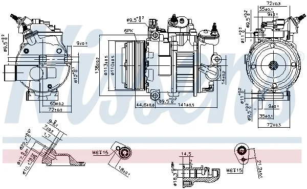 Компрессор, кондиционер ** first fit ** 890250 NISSENS - миниатюра 8