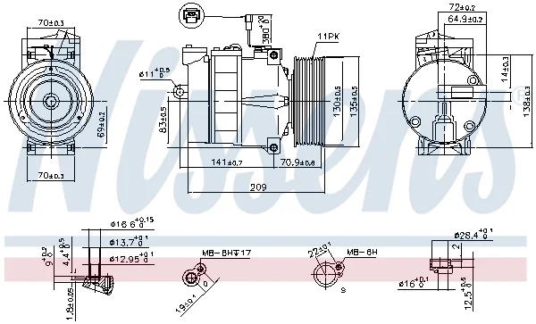 Компрессор, кондиционер ** first fit ** 89028 NISSENS - миниатюра 5