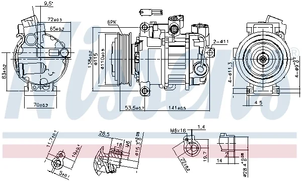 Компрессор, кондиционер ** first fit ** 890302 NISSENS - миниатюра 6