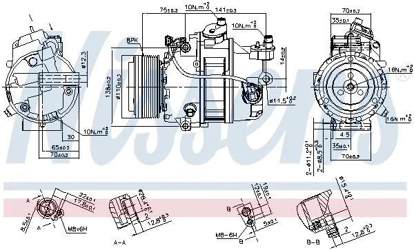 Компрессор, кондиционер ** first fit ** 890303 NISSENS - миниатюра 7