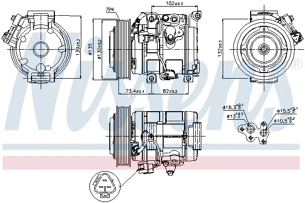 Компрессор, кондиционер ** first fit ** 89250 NISSENS - миниатюра 6