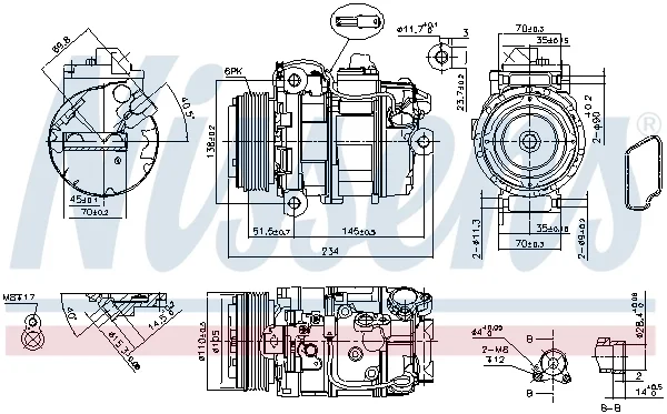 Компрессор, кондиционер ** first fit ** 890390 NISSENS - миниатюра 6