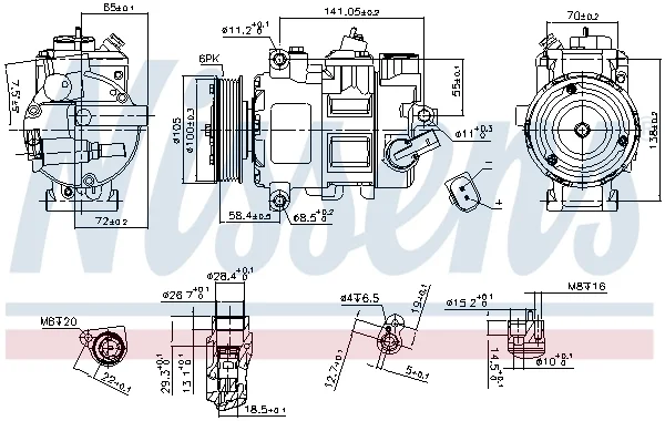 Компрессор, кондиционер ** first fit ** 890550 NISSENS - миниатюра 6
