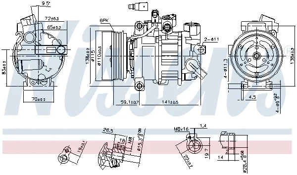 Компрессор, кондиционер ** first fit ** 890551 NISSENS - миниатюра 7