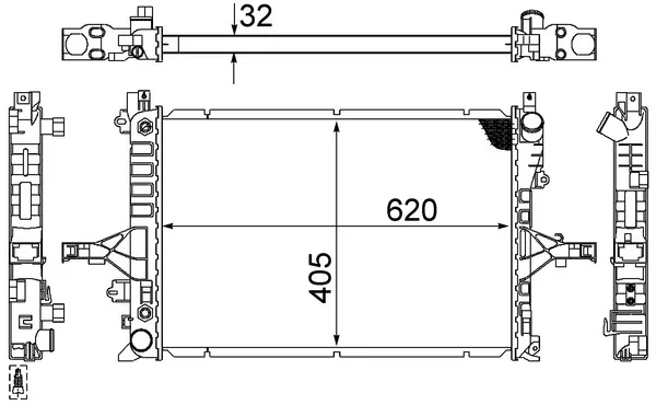 Радиатор, охлаждение двигателя behr CR1547000S MAHLE - миниатюра 2