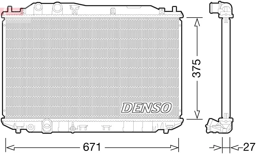 Радиатор, охлаждение двигателя DRM40029 DENSO ориг - изображение 1