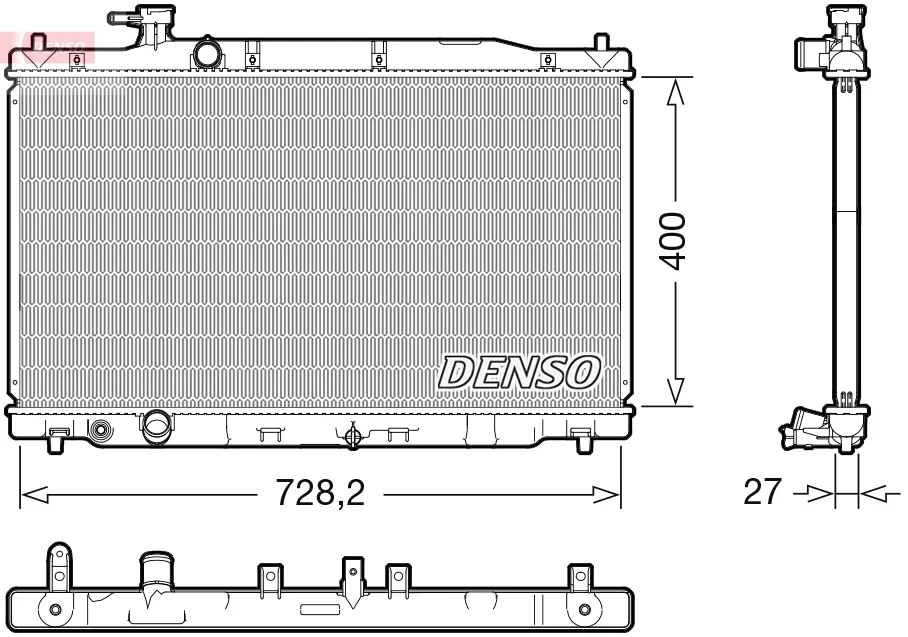 Радиатор, охлаждение двигателя DRM40050 DENSO ориг - изображение 1