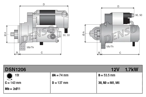 Стартер DSN1206 DENSO оригинал - миниатюра 3