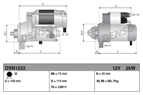 Стартер DSN1222 DENSO оригинал - миниатюра 3