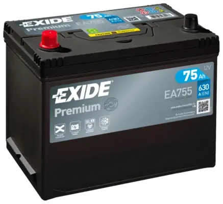 Стартерная аккумуляторная батарея premium *** EA755 EXIDE - миниатюра 2