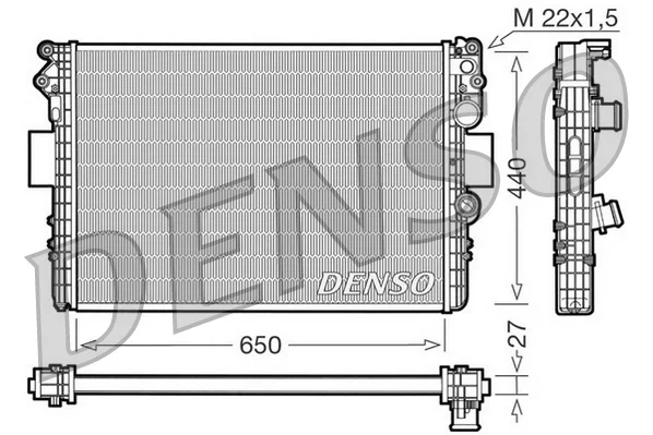 Радиатор, охлаждение двигателя DRM12002 DENSO ориг - изображение 1