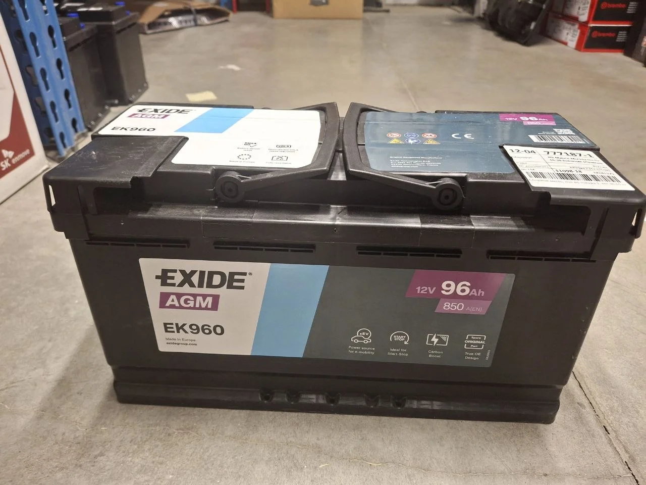 Стартерная аккумуляторная батарея agm EK960 EXIDE - миниатюра 3