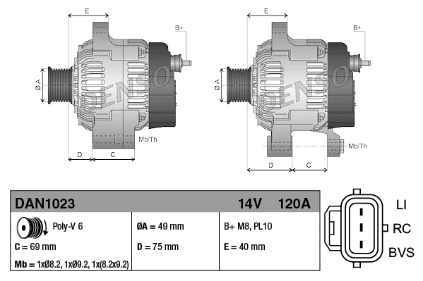 Генератор DAN1023 DENSO оригинал - миниатюра 4