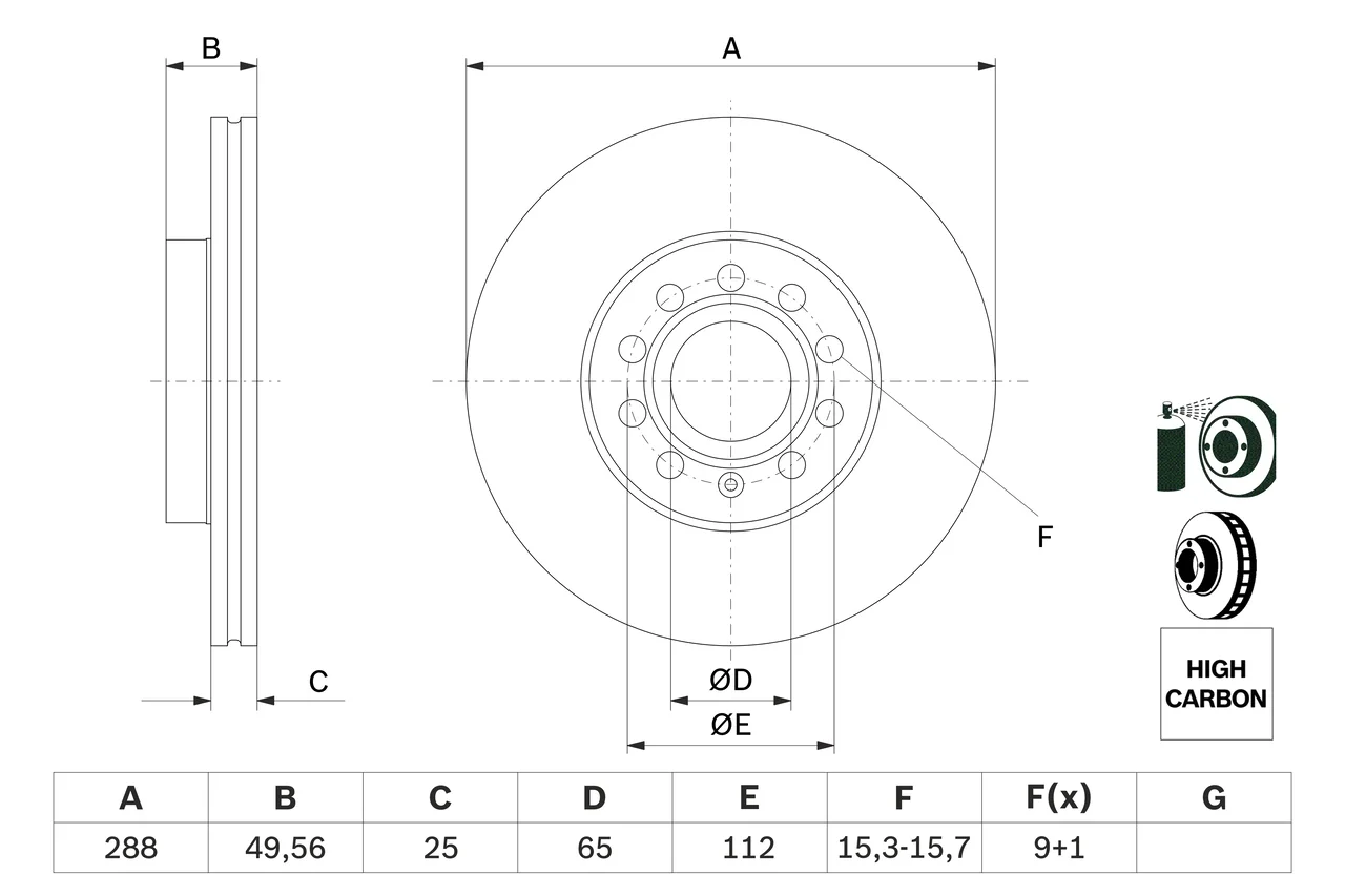 Тормозной диск 0986479088 BOSCH оригинал - миниатюра 5