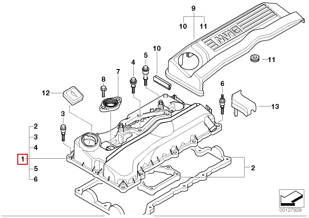 N46n клапанная крышка 11128645888 BMW оригинал - изображение 1