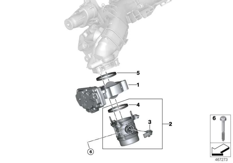 B37/b47 дроссельная заслонка 13548512452 BMW ориг - изображение 1