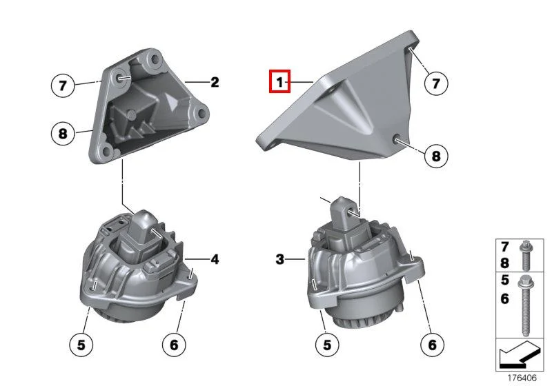 F10 m5 / f12 m6 лапа двигателя 22112284111 BMW - изображение 1
