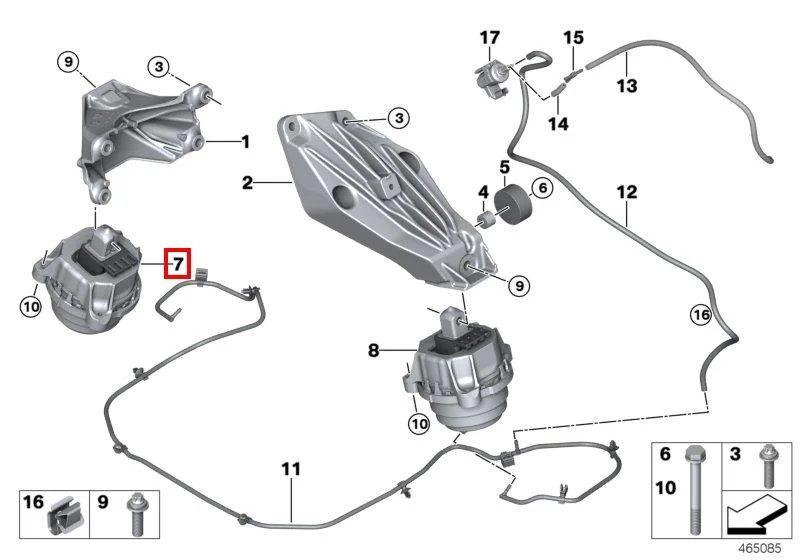 G11/g30/g01 подушка двигателя правая 22116864828 BMW - изображение 1
