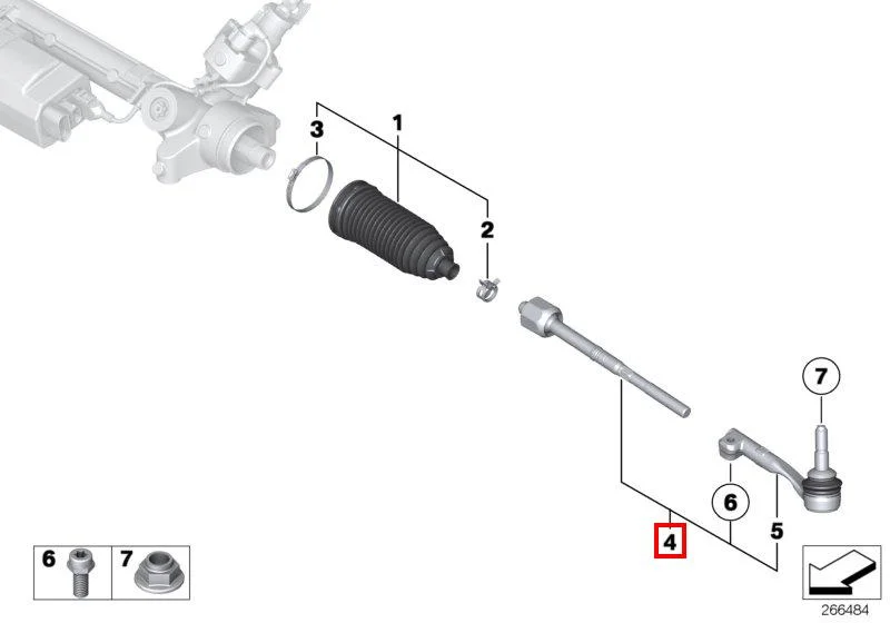 F15/f16 правая рулевая тяга d-steering 32106863859 BMW - изображение 1