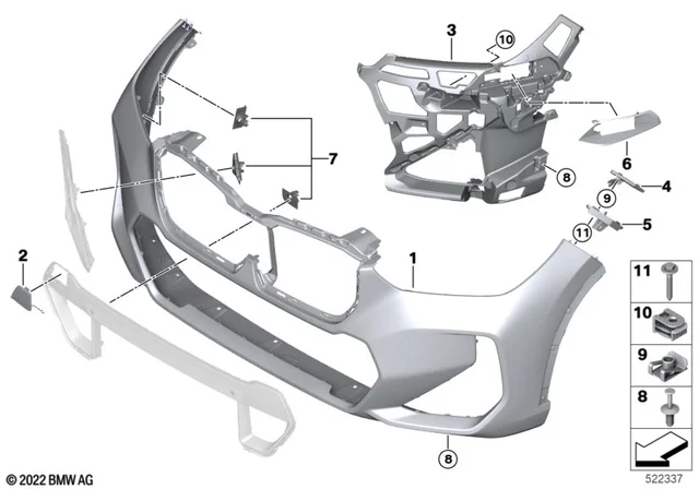 U11/u12 передний бампер m-tech 51115A61947 BMW - миниатюра 2
