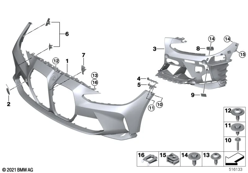 G80 передний бампер pdc/pma 51118084590 BMW ориг - миниатюра 2