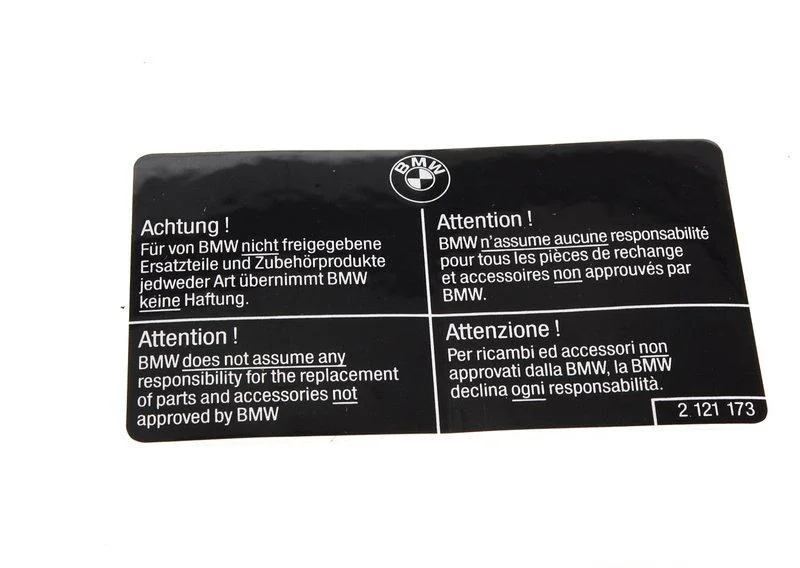 Шильдик оригинальные запчасти 51142121173 BMW ориг - изображение 1