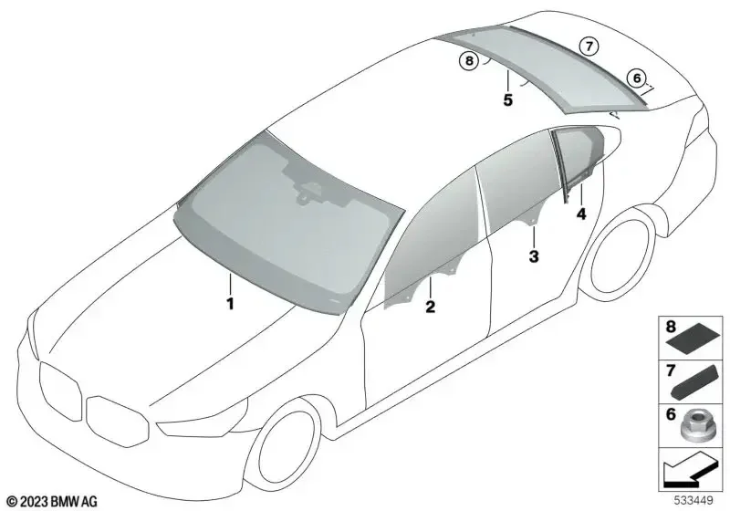 G60 лобовое стекло hud 51315B336B4 BMW оригинал - изображение 1