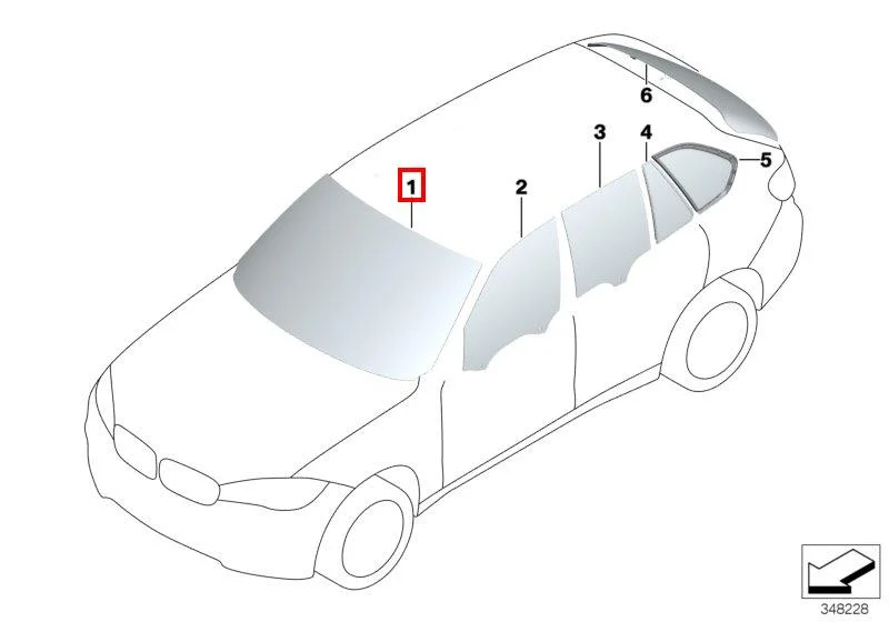 F15 лоб.ст. зелен.датч.инт.дождя/вирт.дисп. 51317292400 BMW - изображение 1