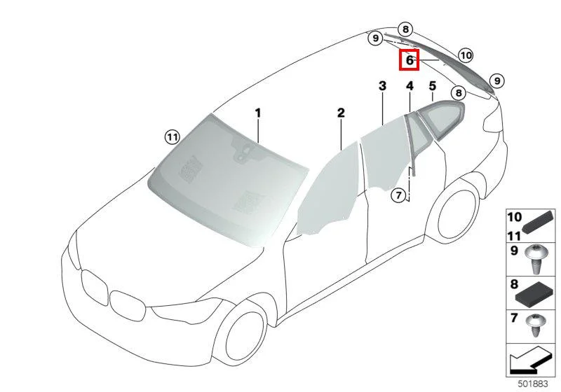 F48 заднее стекло 51317466417 BMW оригинал - изображение 1
