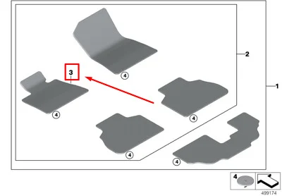 Ножной коврик ст. вод g05 / g06 / g07 51478469925 BMW