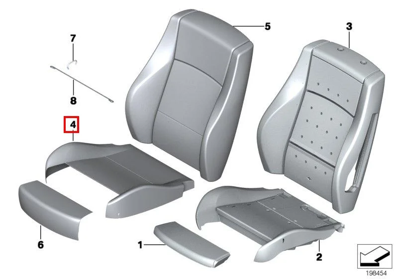 Обивка спортивного сиденья alcantara 52108049529 BMW - изображение 1