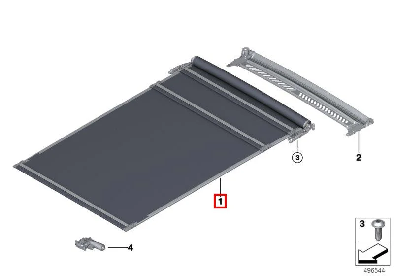G32 шторка люка черная 54107474476 BMW оригинал