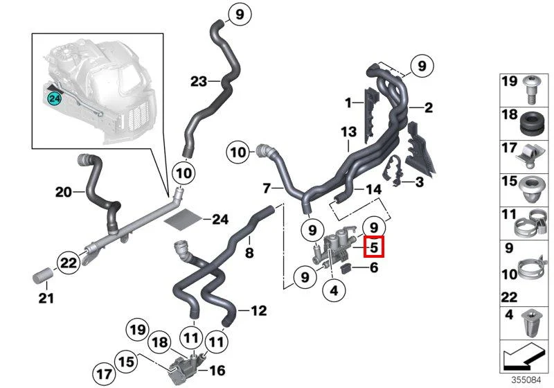 F10/f01 водяной клапан 64219310349 BMW оригинал - изображение 1