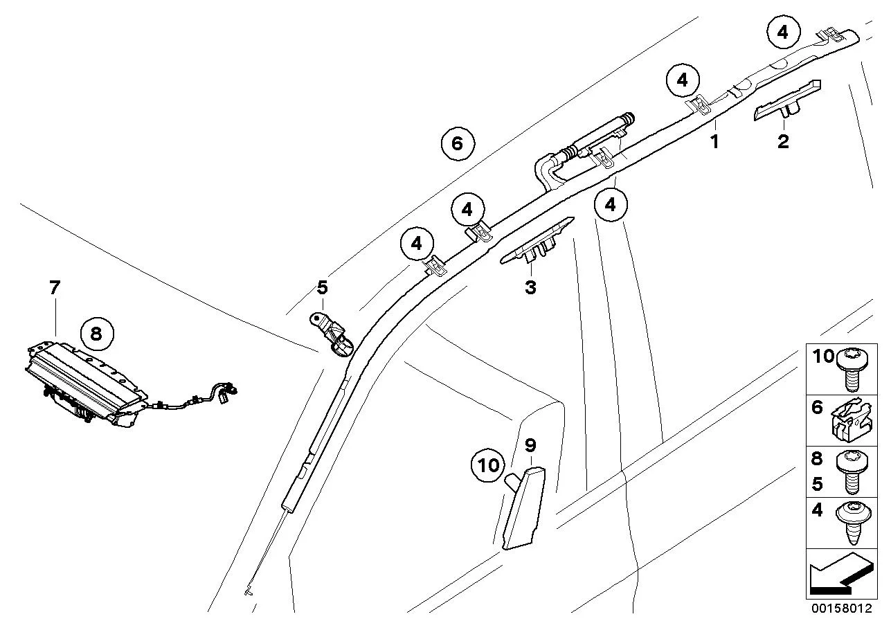 Головная подушка безопасности its л e70 / e70 lci 72127141507 BMW