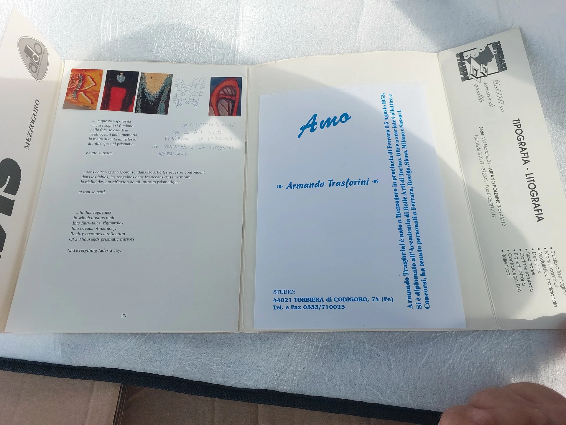 Редкий арт-буклет AMO — Armando Trasforini (Италия - миниатюра 2